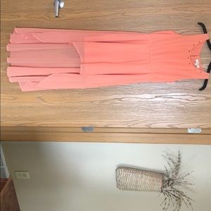 Peach high-low dress